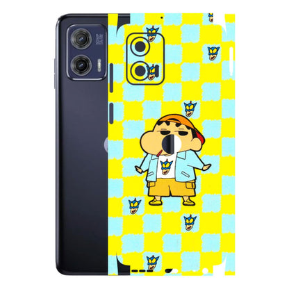 Motorola Phone Skins (All Models) - Yellow Blue Shinchan Cute - 3D Embossed Finish (L-221) Motorola Moto G73 (5G)