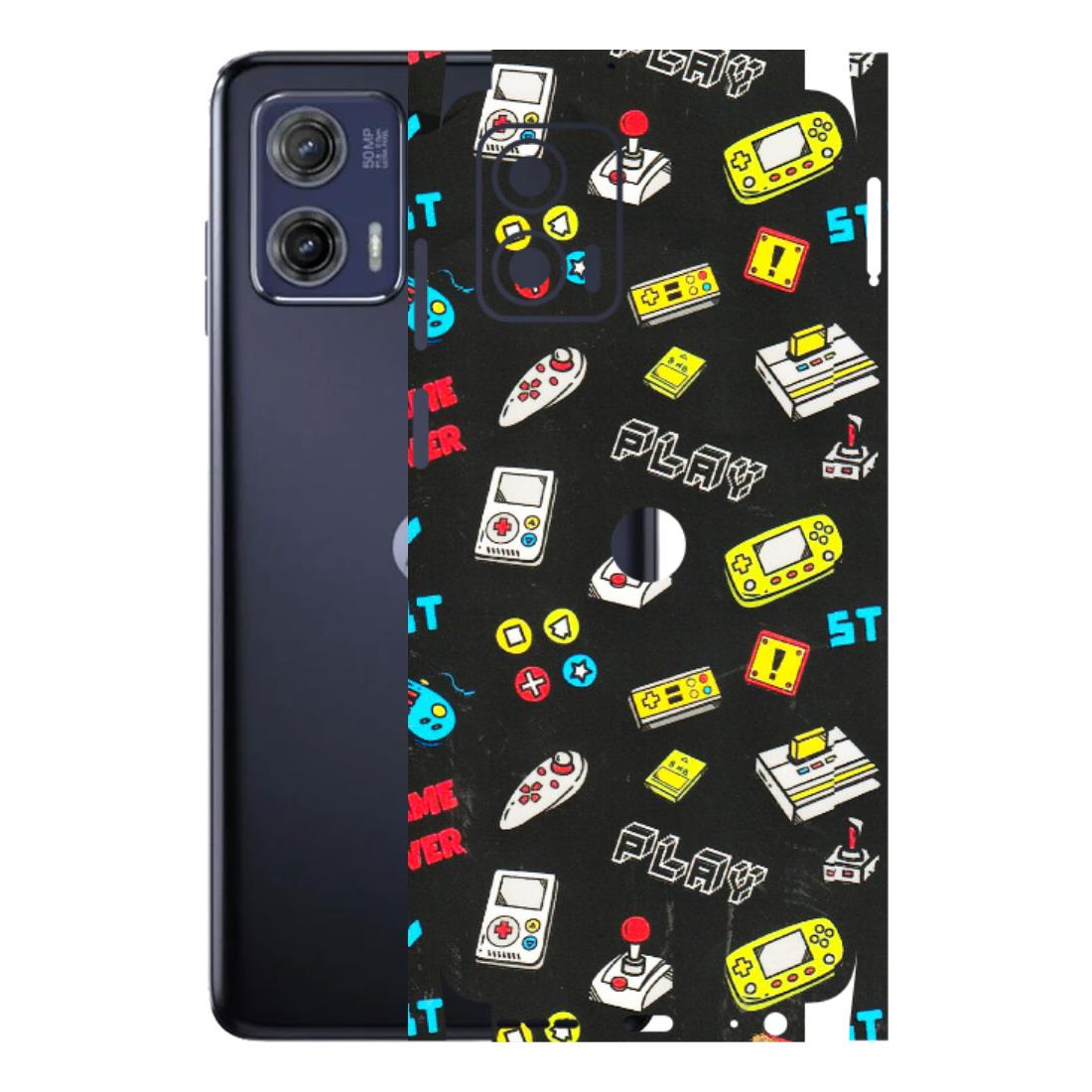 Motorola Phone Skins (All Models) - Gaming Doodles - 3D Embossed Finish (L-224) Motorola Moto G73 (5G)