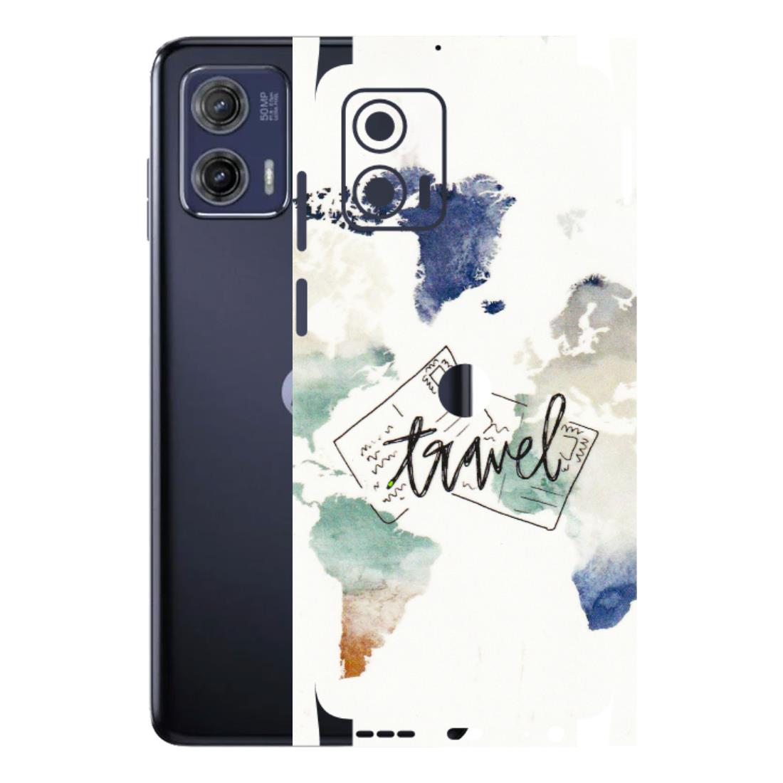 Motorola Phone Skins (All Models) - Travel The World - 3D Embossed Finish (L-232) Motorola Moto G73 (5G)
