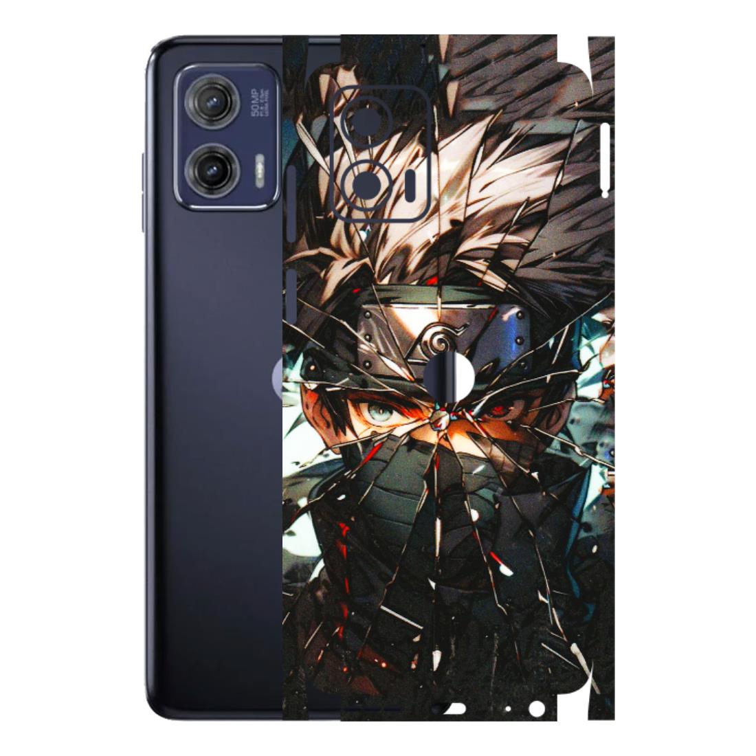 Motorola Phone Skins (All Models) - Kakashi Shattered Glass Effect - 3D Embossed Finish (L-237) Motorola Moto G73 (5G)