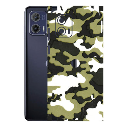 Motorola Phone Skins (All Models) - Camouflages White And Green - 3D Embossed Finish (L-243) Motorola Moto G73 (5G)