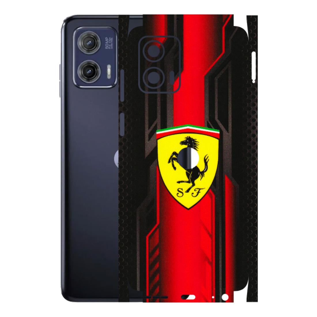 Motorola Phone Skins (All Models) - Black Ferrari Logo - 3D Embossed Finish (L-253) Motorola Moto G73 (5G)