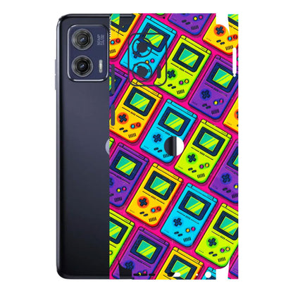 Motorola Phone Skins (All Models) - Gameboy Colourful - 3D Embossed Finish (L-266) Motorola Moto G73 (5G)