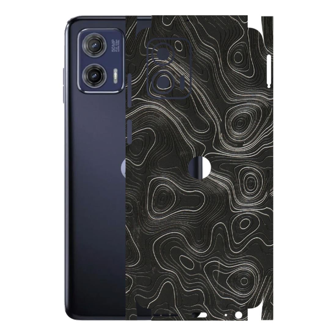 Motorola Phone Skins (All Models) - Abstract White Line Map - 3D Embossed Finish (L-269) Motorola Moto G73 (5G)