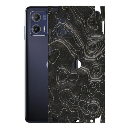 Motorola Phone Skins (All Models) - Abstract White Line Map - 3D Embossed Finish (L-269) Motorola Moto G73 (5G)