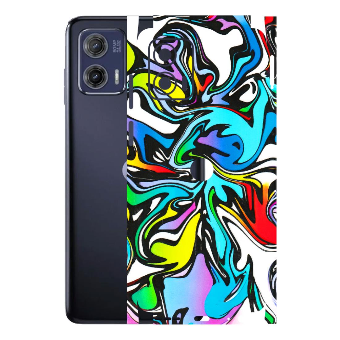 Motorola Phone Skins (All Models) - Abstract Colour Paints - 3D Embossed Finish (L-271) Motorola Moto G73 (5G)