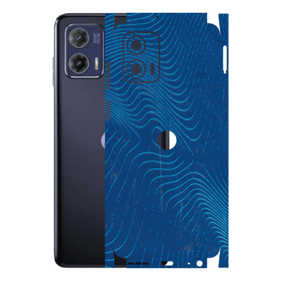 Motorola Phone Skins (All Models) - Abstract Blue Line Map - 3D Embossed Finish (L-272) Motorola Moto G73 (5G)