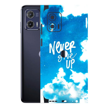 Motorola Phone Skins (All Models) - Never Give Up - 3D Embossed Finish (L-279) Motorola Moto G73 (5G)