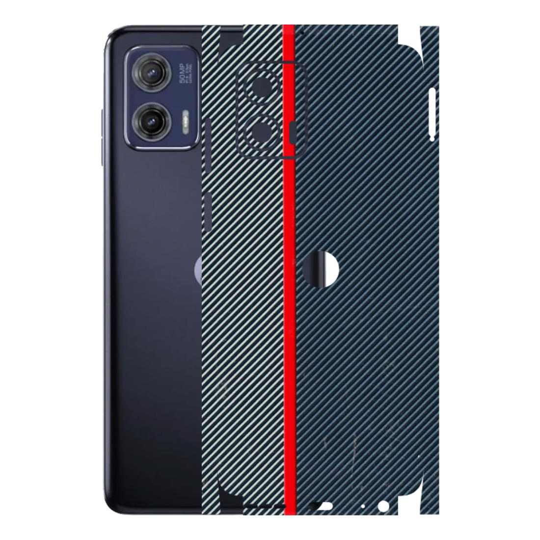 Motorola Phone Skins (All Models) - Blue Sober Lines - 3D Embossed Finish (L-305) Motorola Moto G73 (5G)