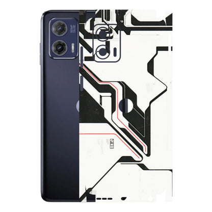 Motorola Phone Skins (All Models) - White Techy Logo - 3D Embossed Finish (L-312) Motorola Moto G73 (5G)