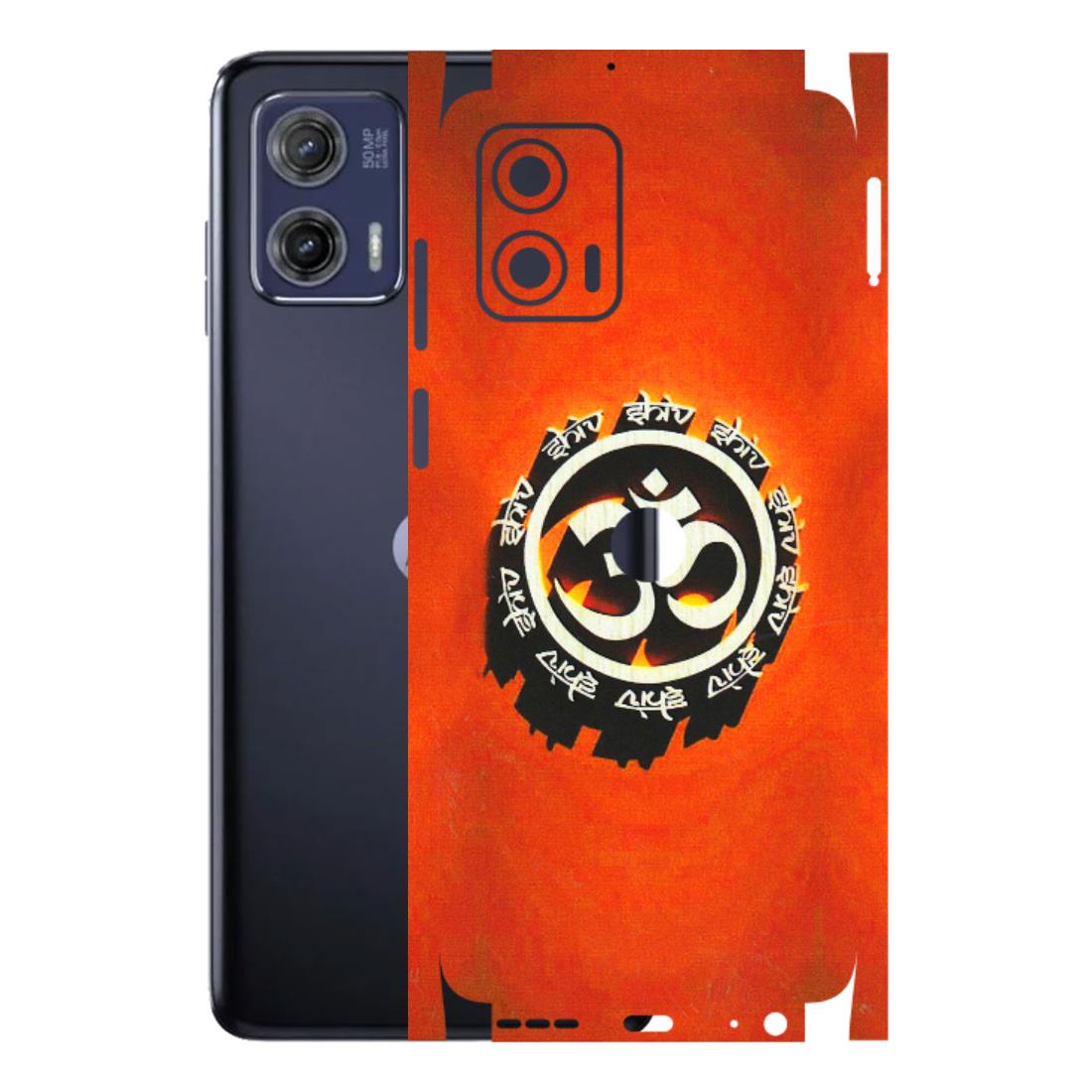 Motorola Phone Skins (All Models) - Aum Shiv Orange - 3D Embossed Finish (L-32) Motorola Moto G73 (5G)