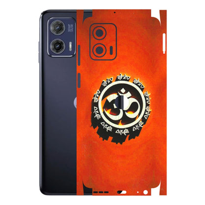 Motorola Phone Skins (All Models) - Aum Shiv Orange - 3D Embossed Finish (L-32) Motorola Moto G73 (5G)