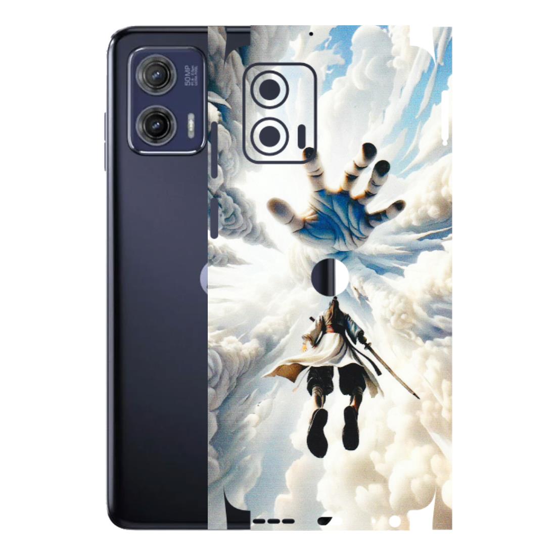 Motorola Phone Skins (All Models) - Big Hand With Monkey King - 3D Embossed Finish (L-323) Motorola Moto G73 (5G)