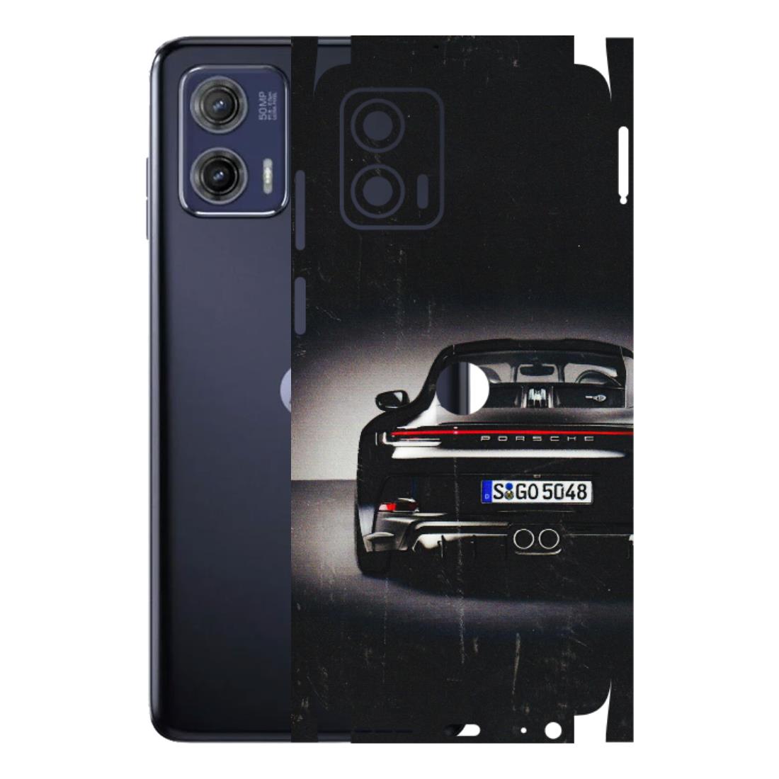 Motorola Phone Skins (All Models) - New Black Porsche GT3 - 3D Embossed Finish (L-327) Motorola Moto G73 (5G)