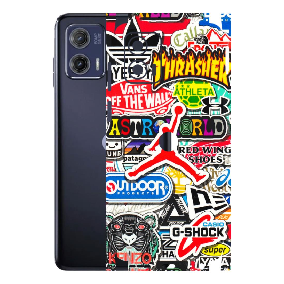 Motorola Phone Skins (All Models) - Multi Brands Sticker Graffiti - 3D Embossed Finish (L-37) Motorola Moto G73 (5G)