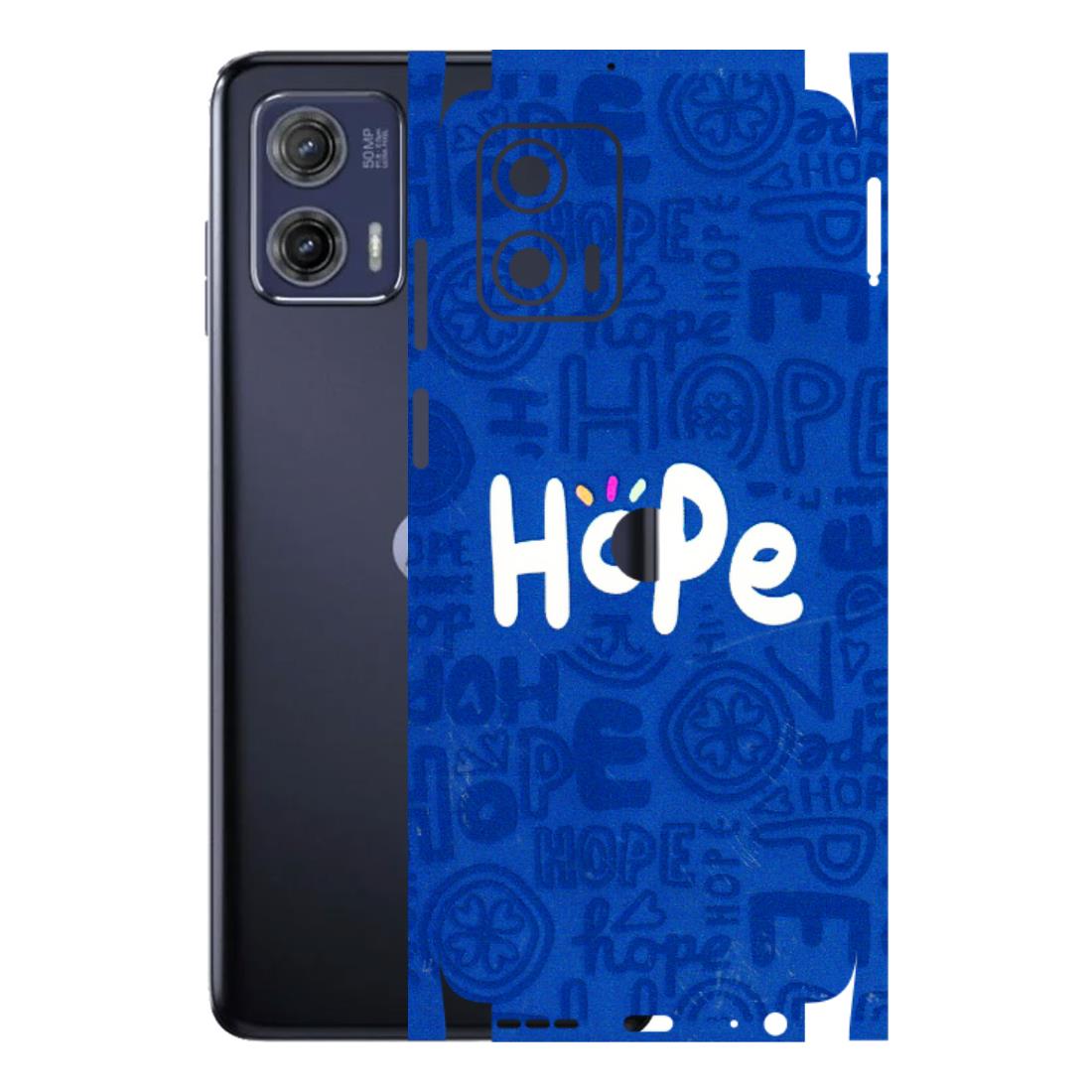 Motorola Phone Skins (All Models) - Hope Doodles Blue - 3D Embossed Finish (L-43) Motorola Moto G73 (5G)