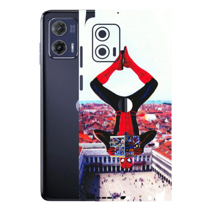 Motorola Phone Skins (All Models) - Spiderman Hanging - 3D Embossed Finish (L-53) Motorola Moto G73 (5G)