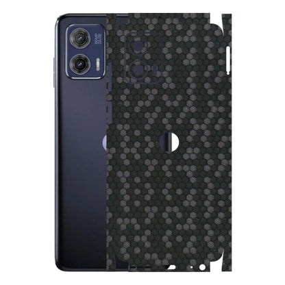 Motorola Phone Skins (All Models) - Black Grey Honeycomb Sober - 3D Embossed Finish (L-85) Motorola Moto G73 (5G)