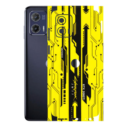 Motorola Phone Skins (All Models) - Yellow Cyberpunk - 3D Embossed Finish (L-93) Motorola Moto G73 (5G)