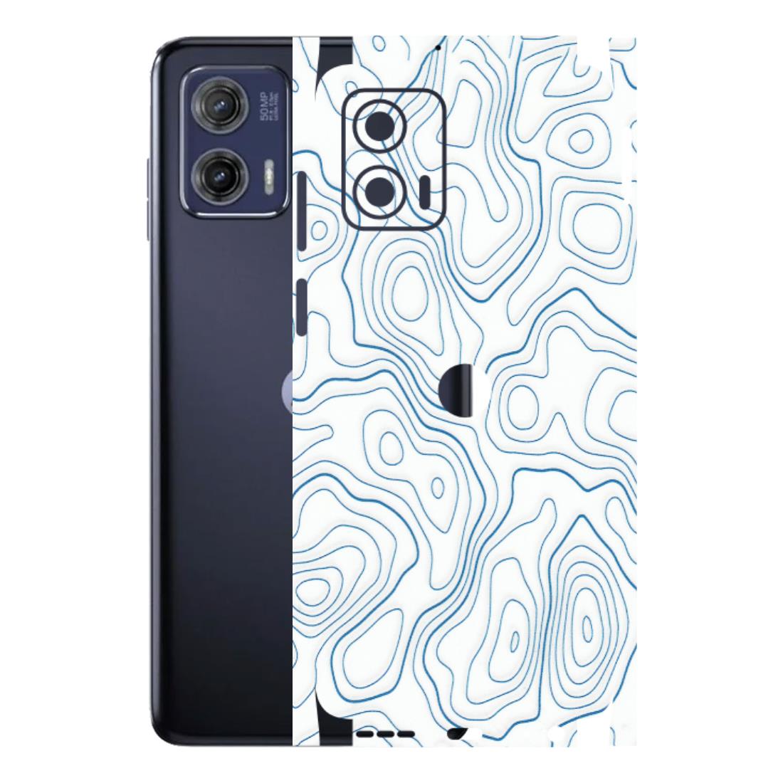 Motorola Phone Skins (All Models) - Blue And White Swirls - Matte Finish (M-139) Motorola Moto G73 (5G)