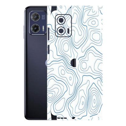 Motorola Phone Skins (All Models) - Blue And White Swirls - Matte Finish (M-139) Motorola Moto G73 (5G)