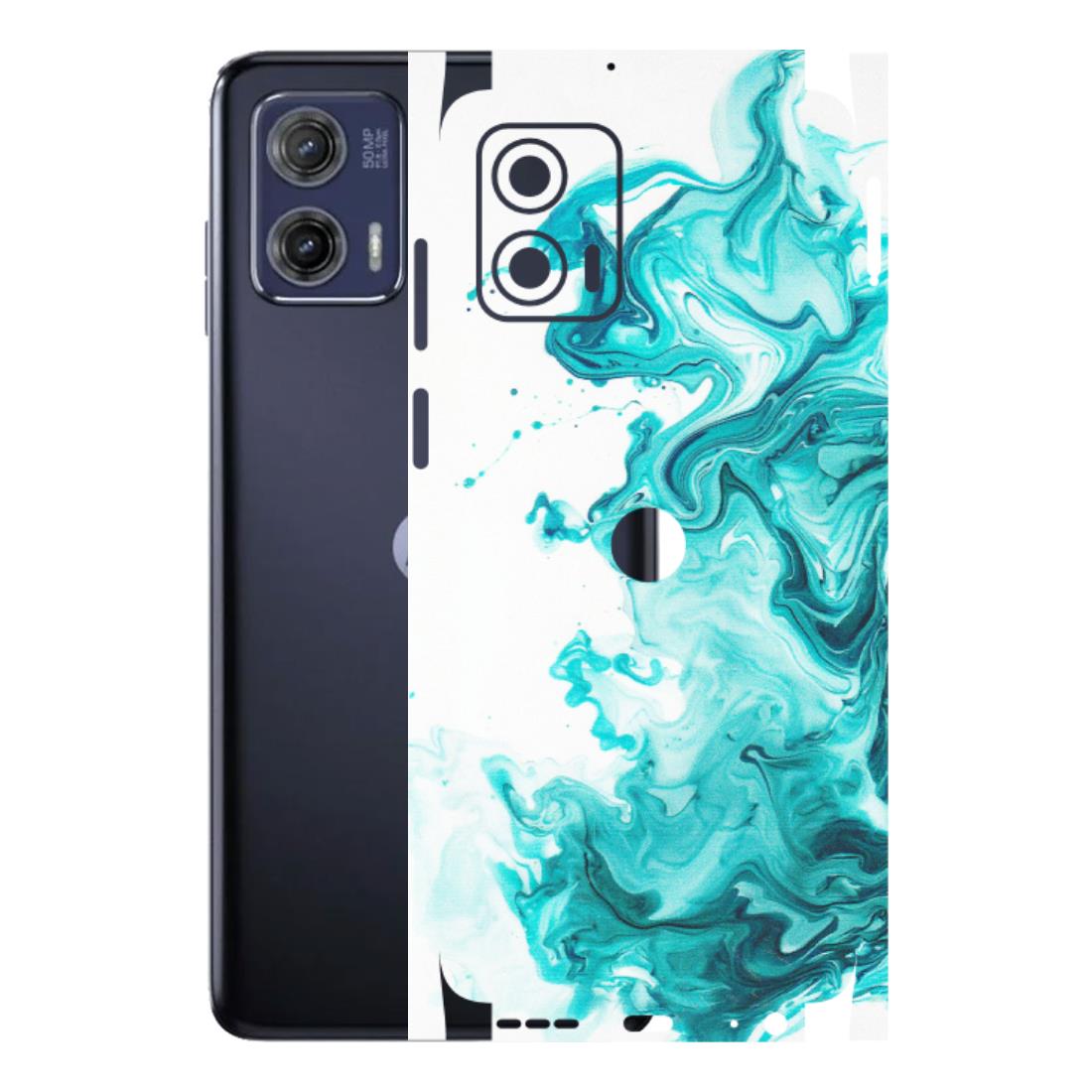 Motorola Phone Skins (All Models) - Sky Blue Abstract Colour - Matte Finish (M-146) Motorola Moto G73 (5G)
