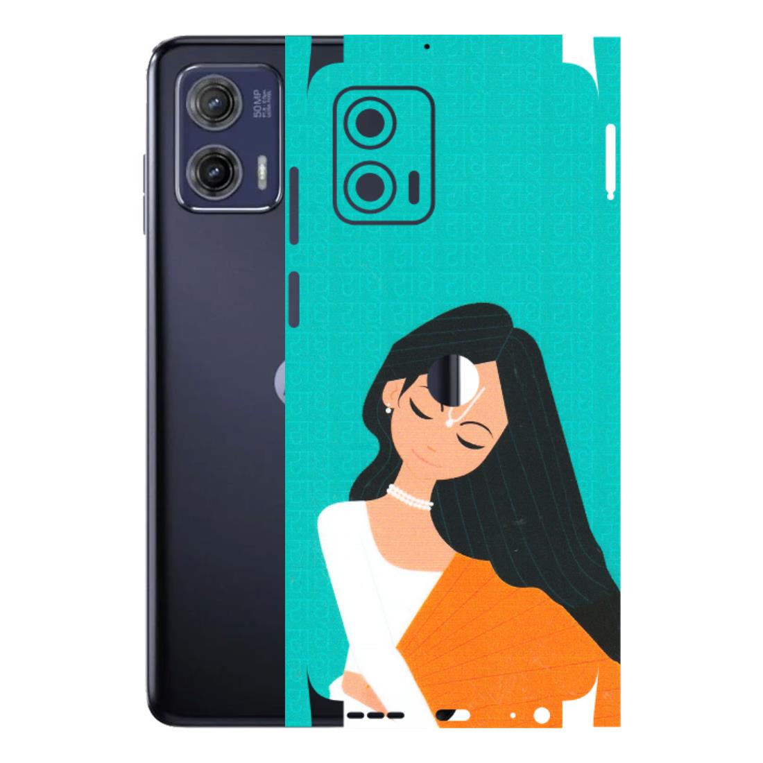 Motorola Phone Skins (All Models) - Radhe Radhe With Hindu Symbol - Matte Finish (M-164) Motorola Moto G73 (5G)