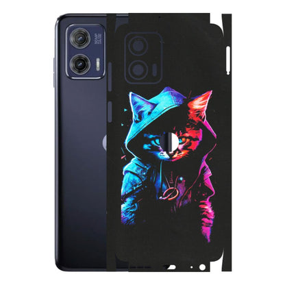 Motorola Phone Skins (All Models) - Cyberpunk Cat - Matte Finish (M-45) Motorola Moto G73 (5G)
