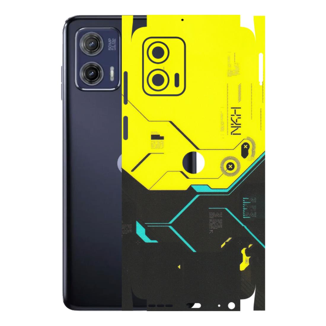 Motorola Phone Skins (All Models) - Black Yellow Technica - Matte Finish (M-53) Motorola Moto G73 (5G)