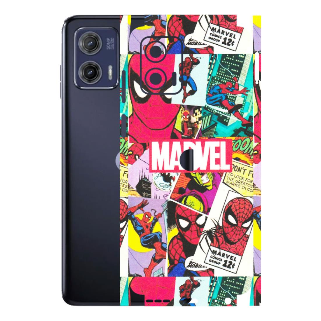 Motorola Phone Skins (All Models) - Marvel Comic Spiderman Grafitti - Matte Finish (M-72) Motorola Moto G73 (5G)