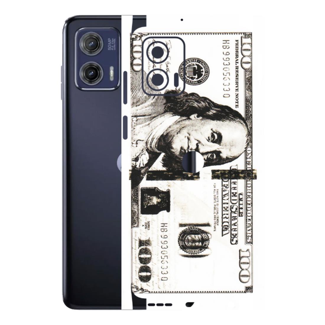 Motorola Phone Skins (All Models) - 100 Dollar Currency - Transparent Finish (T-01) Motorola Moto G73 (5G)