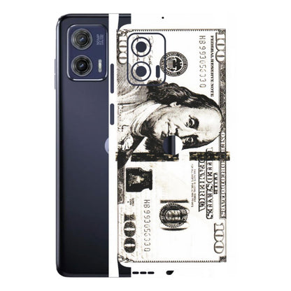 Motorola Phone Skins (All Models) - 100 Dollar Currency - Transparent Finish (T-01) Motorola Moto G73 (5G)