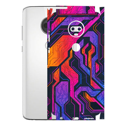 Motorola Phone Skins (All Models) - Tech Circuits Futuristic - 3D Embossed Finish (L-07) Motorola Moto G7