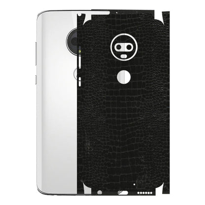 Motorola Phone Skins (All Models) - Snake Leather Black - 3D Embossed Finish (L-107) Motorola Moto G7