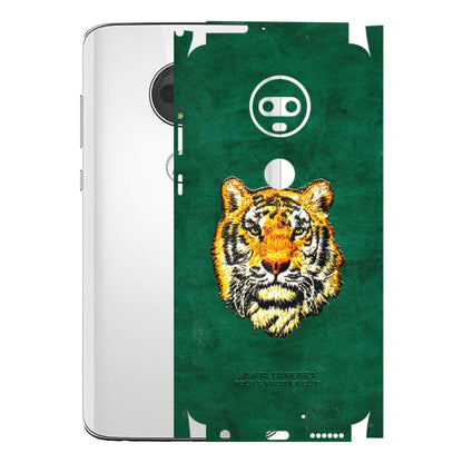 Motorola Phone Skins (All Models) - Leather Feel Tiger - 3D Embossed Finish (L-111) Motorola Moto G7
