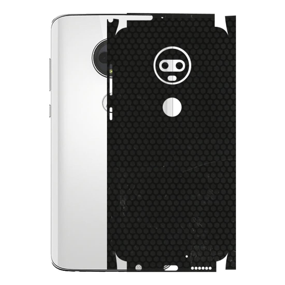 Motorola Phone Skins (All Models) - Black honeycomb - 3D Embossed Finish (L-114) Motorola Moto G7