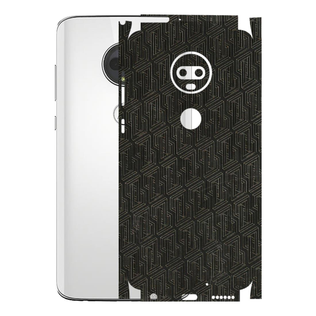 Motorola Phone Skins (All Models) - Black Abstract Pattern - 3D Embossed Finish (L-117) Motorola Moto G7