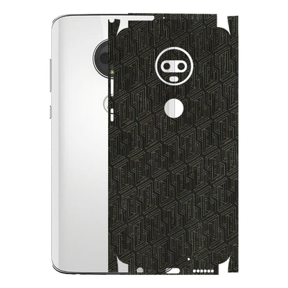 Motorola Phone Skins (All Models) - Black Abstract Pattern - 3D Embossed Finish (L-117) Motorola Moto G7