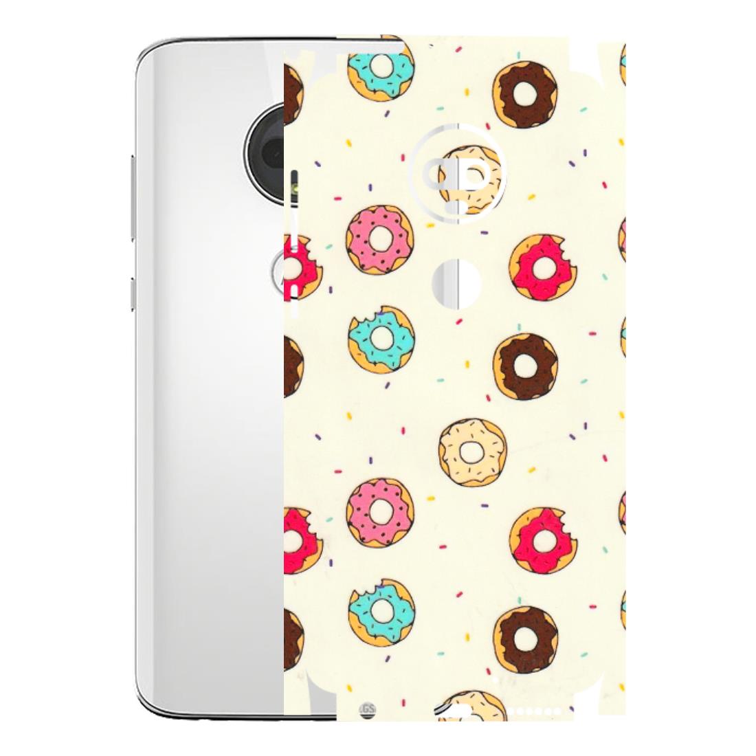 Motorola Phone Skins (All Models) - Mini Donuts Doodle Art - 3D Embossed Finish (L-122) Motorola Moto G7