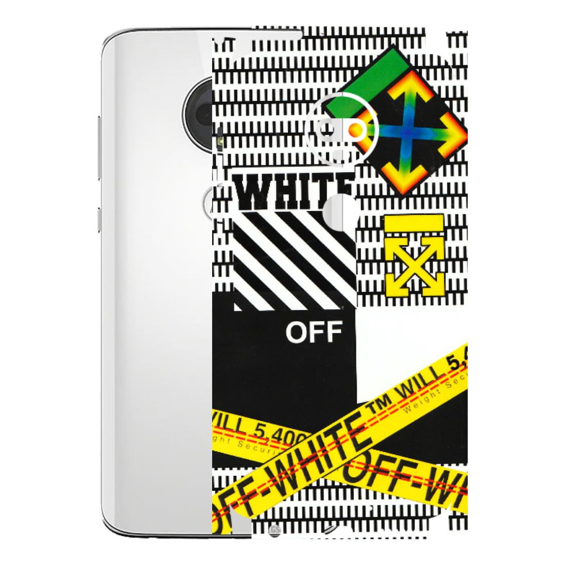Motorola Phone Skins (All Models) - White Off Abstract - 3D Embossed Finish (L-172) Motorola Moto G7