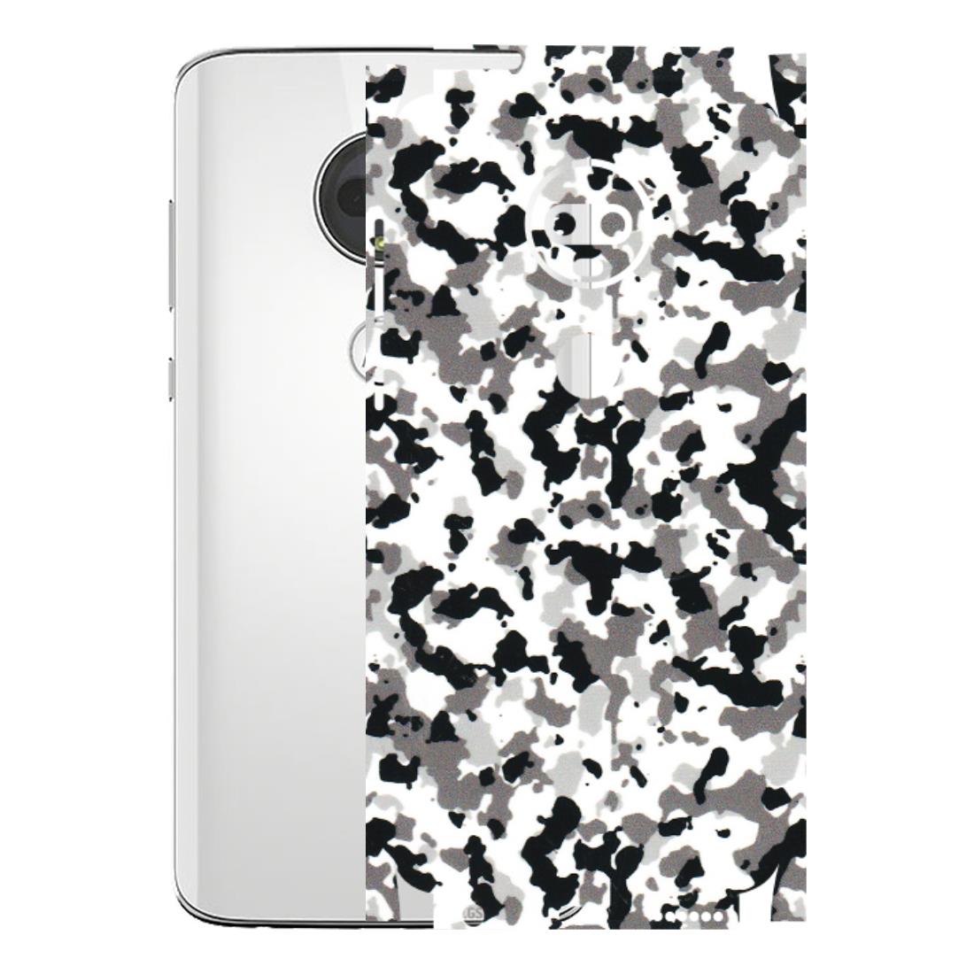 Motorola Phone Skins (All Models) - White Black Camouflage - 3D Embossed Finish (L-18) Motorola Moto G7