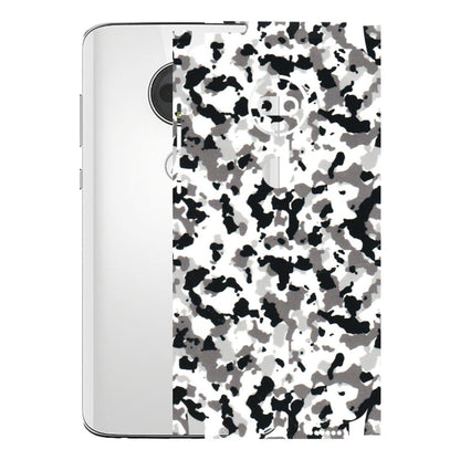 Motorola Phone Skins (All Models) - White Black Camouflage - 3D Embossed Finish (L-18) Motorola Moto G7