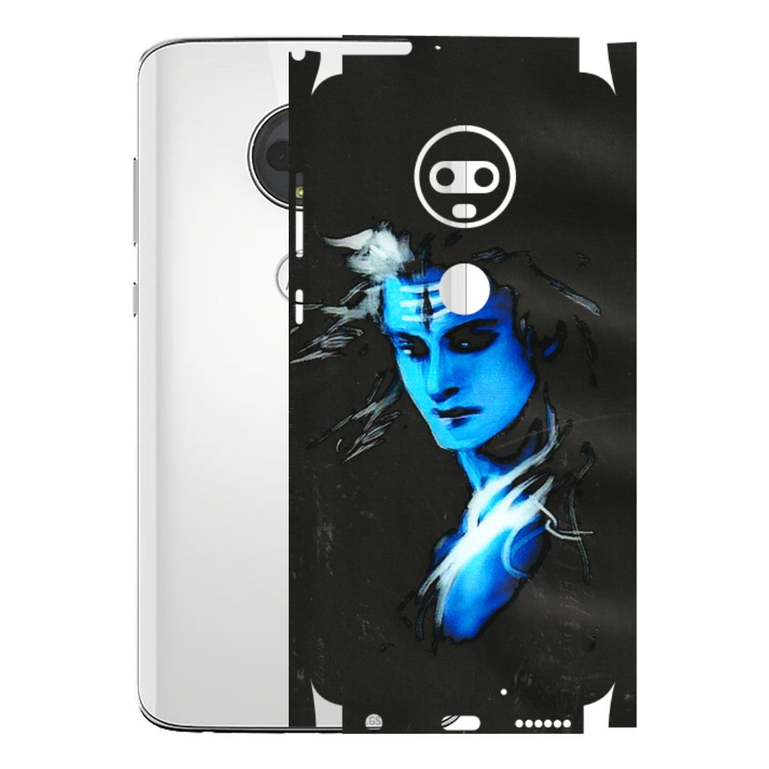 Motorola Phone Skins (All Models) - Har Har Mahadev Blue/Black - 3D Embossed Finish (L-185) Motorola Moto G7