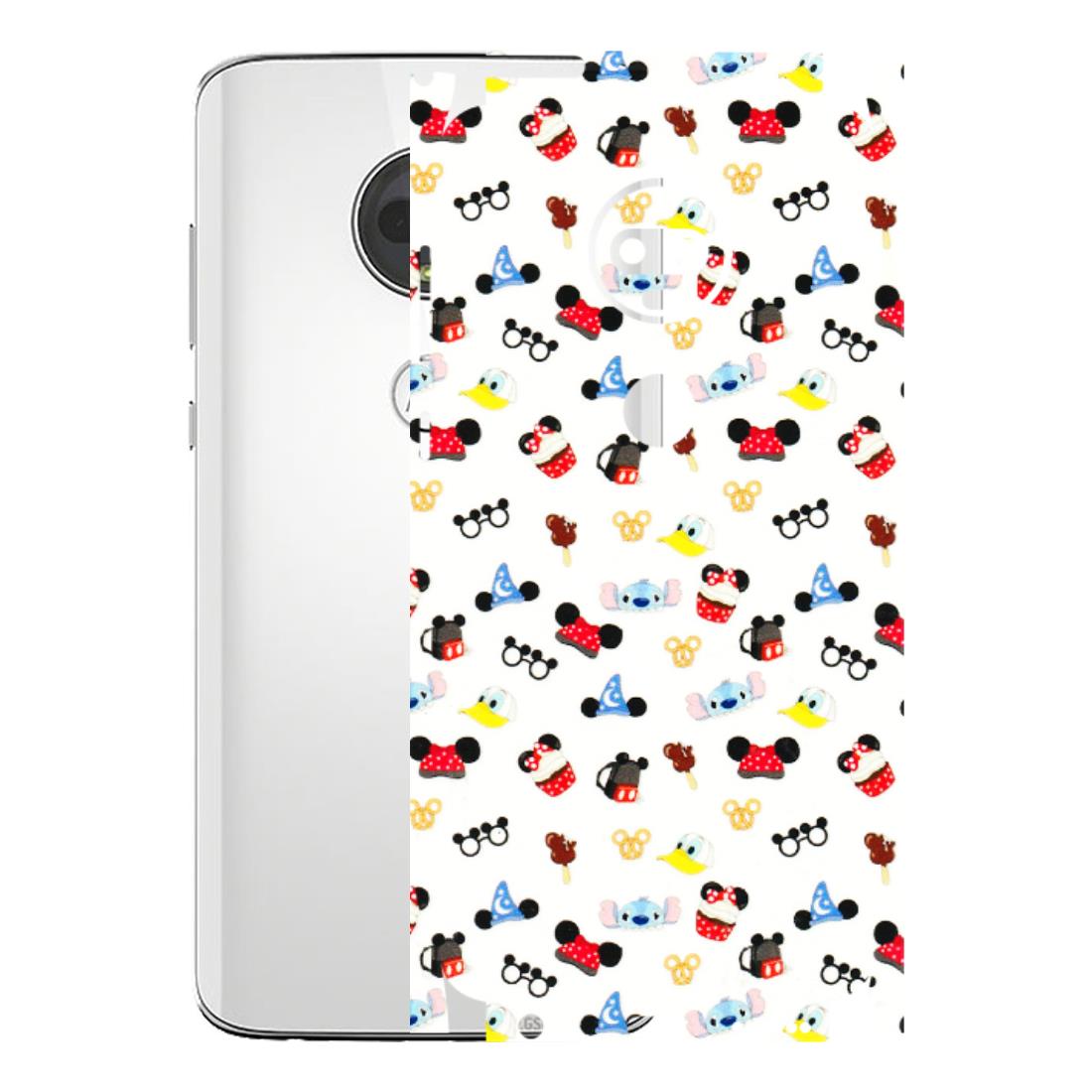 Motorola Phone Skins (All Models) - Minnie Mouse & Donald Doodles s - 3D Embossed Finish (L-194) Motorola Moto G7