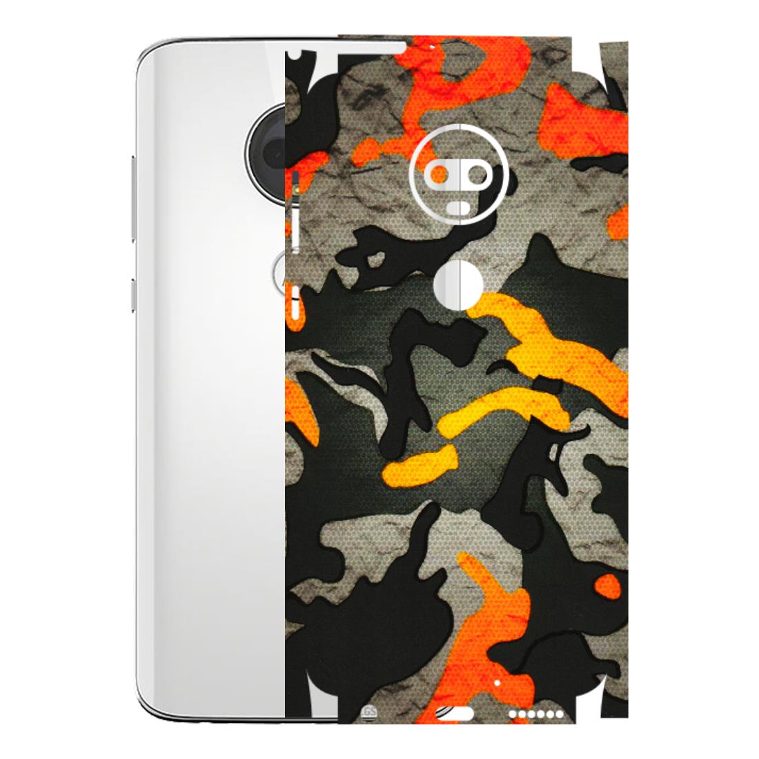 Motorola Phone Skins (All Models) - Orange Camouflage - 3D Embossed Finish (L-204) Motorola Moto G7
