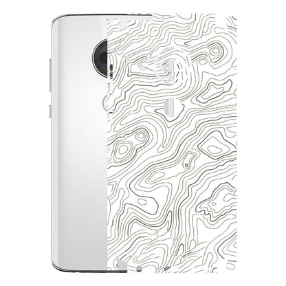 Motorola Phone Skins (All Models) - White Black Swirls - 3D Embossed Finish (L-219) Motorola Moto G7