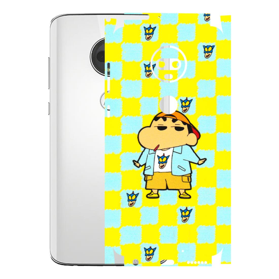 Motorola Phone Skins (All Models) - Yellow Blue Shinchan Cute - 3D Embossed Finish (L-221) Motorola Moto G7