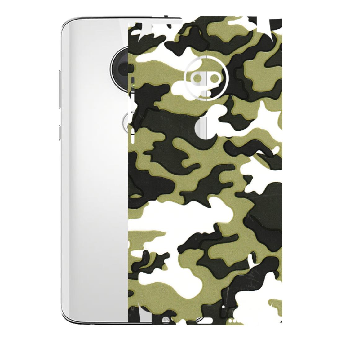 Motorola Phone Skins (All Models) - Camouflages White And Green - 3D Embossed Finish (L-243) Motorola Moto G7