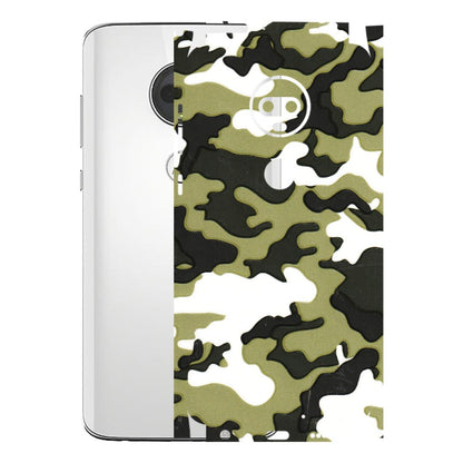 Motorola Phone Skins (All Models) - Camouflages White And Green - 3D Embossed Finish (L-243) Motorola Moto G7