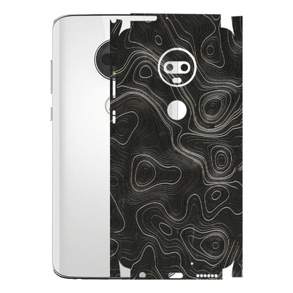 Motorola Phone Skins (All Models) - Abstract White Line Map - 3D Embossed Finish (L-269) Motorola Moto G7